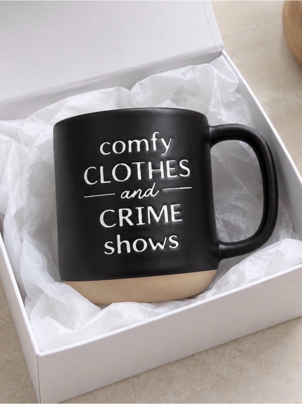 Comfy Clothes and Crime Shows Ceramic Mug